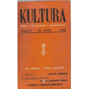 KULTURA Szkice, Opowiadania, Sprawozdania Nr.4/102 1956 WITOLD GOMBROWICZ