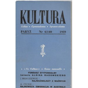 KULTURA Szkice, Opowiadania, Sprawozdania Nr.6/140 1959 GOMBROWICZ CZAPSKI