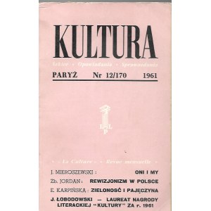KULTURA Szkice, Opowiadania, Sprawozdania Nr.12/170 1961