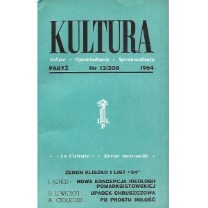 KULTURA Szkice, Opowiadania, Sprawozdania Nr.12/206 1964