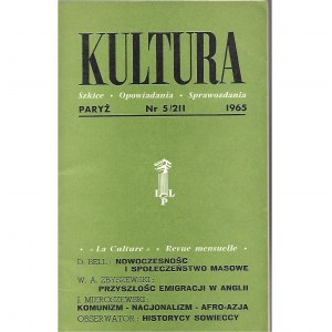 KULTURA Szkice, Opowiadania, Sprawozdania Nr.5/211 1965 WIERSZE MIŁOSZ
