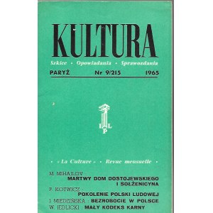 KULTURA Szkice, Opowiadania, Sprawozdania Nr.9/215 1965 WITOLD GOMBROWICZ