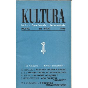 KULTURA Szkice, Opowiadania, Sprawozdania Nr.4/222 1966 WITOLD GOMBROWICZ