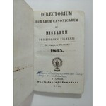 [Diecezja Wileńska] Directorium Horarum Canonicarum et Missarum pro Dioecesi Vilnensi in annum domini 1865.