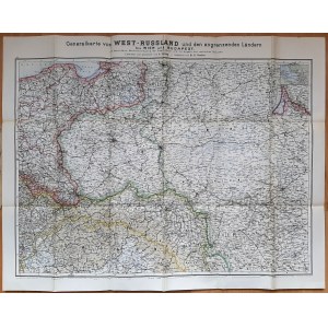 Mapa Polski, litografia 1914 r.