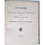 Peyron, Słownik koptyjsko - łaciński, 1896 r.