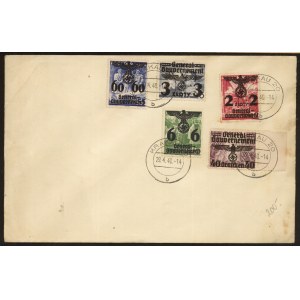 Koperta z pięcioma znaczkami GG, stempel 29.04.1940 r..