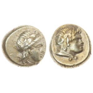 Greece Lesbos Mytilene 1 Hekte (377-326BC). Averse: Head of Dionysos right wearing ivy wreath. Reverse...