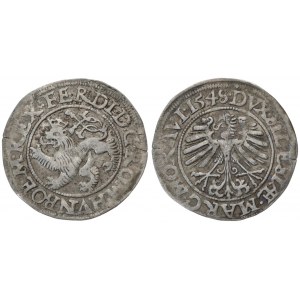 Austria 1 Grosz 1548 Wroclaw. Ferdinand I(1519-1564). Averse: Bohemia lion left in a beaded circle. Lettering...