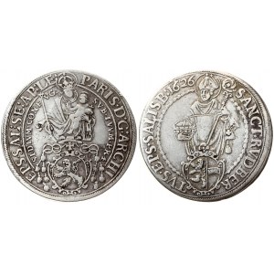 Austria Salzburg 1 Thaler 1626. Paris von Lodron(1619 - 1653). Averse: Madonna above shield of arms. Reverse: St...