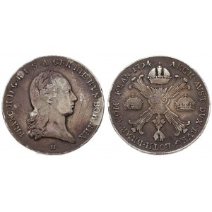 Austria Austrian Netherlands 1 Thaler 1794H Gunzburg.Franz I (1792-1835).  Averse: Laureate bust right; mintmark below...