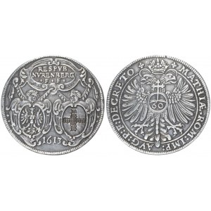 Germany NURNBERG 60 Kreuzer 1613. Averse: 2 Adjacent angels with rounded shields on chest; inscription above...