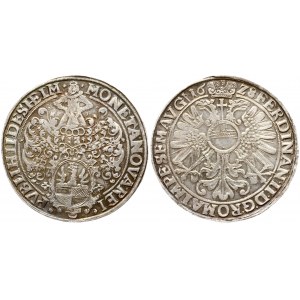 Germany 1 Thaler 1628 City of Hildesheim. Ferdinand II(1592-1637). Averse: Helmeted city arms with maiden figure...