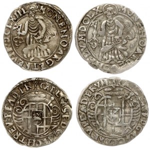 Germany TRIER 1/2 Albus 1660 & 1663 Averse: Oval arms topped by elector's hat. Reverse: Date in legend in Roman numer...