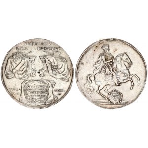 Germany Saxony 1 Thaler MDCCXI (1711) ILH Friedrich August I(1694-1733). Averse: King on horseback right shield below...