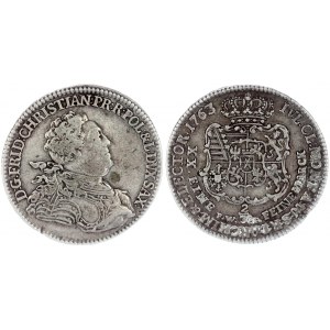 Germany Saxony 2/3 Thaler 1763 FWoF Frederick Christian (1763). Averse: Armored bust right. Averse Legend: D: G: FRID...