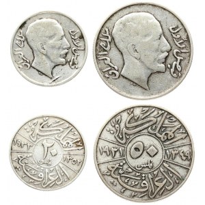 Iraq 10 & 20 Fils 1931 Faisal I(1921-1933). Averse: Head right. Reverse: Value in center circle flanked by dates...