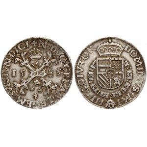 Netherlands GELDERLAND 1 Burgundy Rijksdaalder 1585 Harderwijk. Philips II (1555-1592). Averse : ...