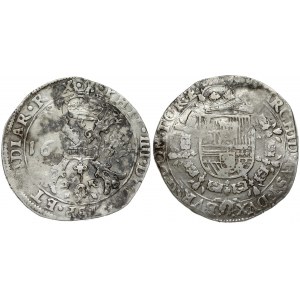 Spanish Netherlands TOURNAI 1 Patagon 1635 Philip IV(1621-1665). Averse: Date divided by St. Andrew's cross...