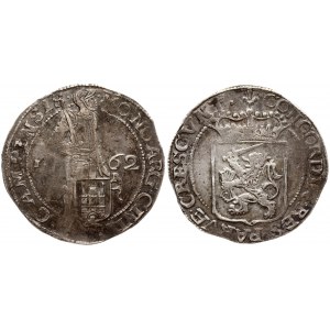 Netherlands KAMPEN 1 Silver Ducat 1662. Averse: Armored knight looking right. Reverse: Crowned lion shield. Silver...