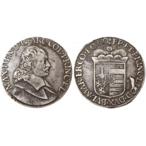Liege 1 Patagon 1665 Maximilian Henry of Bavaria (1650-1688) Av: Bust of Maximilian Henry right Rv: Capped eight...
