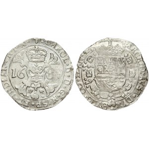 Spanish Netherlands FLANDERS 1 Patagon 1689 Charles II(1665-1700). Averse: St. Andrew's cross; crown above...