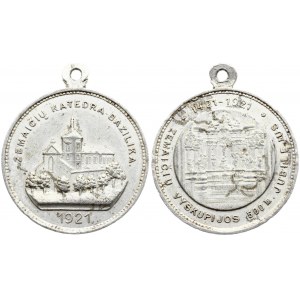Lithuania Medal 1921 500 year of Catedral in Samogitia 1421-1921. Aluminum. Weight approx: 5.41g. Diameter...