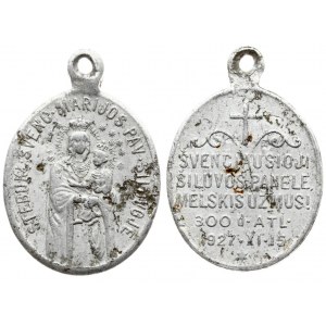 Lithuania Medal 1927 Sziluva Madona Averse:Stebukl.Marijos Pav.Šiluvoje. Reverse...