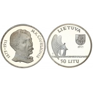 Lithuania 50 Litų 1995LMK 120th Birth Anniversary Mikalojaus K Ciurlionis. Averse...