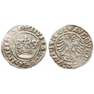 Poland 1/2 Grosz 1521 Silesia the city of Swidnica - Ludwik Jagiellonczyk (1516-1526); the king of Bohemia and Hungary...