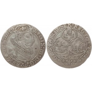 Poland 6 Groszy 1625 Krakow. Sigismund III Vasa (1587-1632). Averse: Crowned bust right. Reverse...