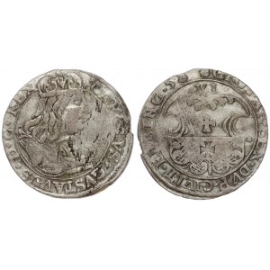 Poland ELBING 6 Groszy 1658 Charles X(1655–1660). Averse: Crowned bust of Charles X right in inner circle. Reverse...