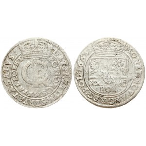 Poland 1 Gulden (Tymf) 1663 AT. John II Casimir Vasa (1649–1668). Averse: Crowned monogram. Reverse: Crowned shield...