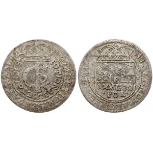 Poland 1 Gulden (Tymf) 1664 AT. John II Casimir Vasa (1649–1668). Averse: Crowned monogram. Reverse: Crowned shield...