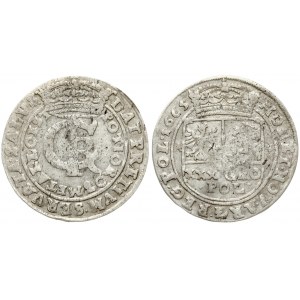 Poland 1 Gulden (Tymf) 1665 AT. John II Casimir Vasa (1649–1668). Averse: Crowned monogram. Reverse: Crowned shield...