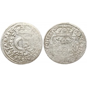 Poland 1 Gulden (Tymf) 1665 AT. John II Casimir Vasa (1649–1668). Averse: Crowned monogram. Reverse: Crowned shield...