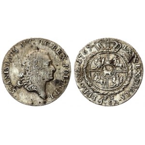 Poland 4 Groszy 1767 FS Warsaw. Stanislaus Augustus(1764-1795). Averse: Crowned bust right. Reverse: Crowned round 4...