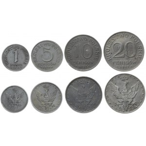 Poland 1-20 Fenigów 1917-1918 FF. Averse: Value. Reverse: Crowned eagle with wings open. Iron. Y 4-7...