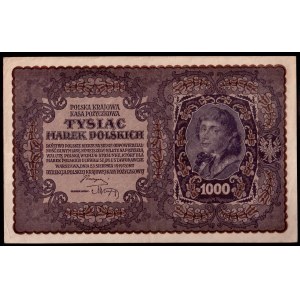 Poland 1000 Mark 1919  Warsaw Banknote. MAN I Serja CL N/O 390814. Pick #29