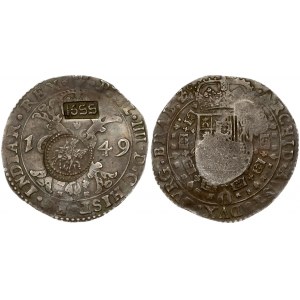Russia 1 Jefimok 1655 Alexei Michailowitsch(1645-1676). Overstruck on one. With two counterstamps on the back: 1) St...