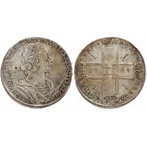 Russia 1 Rouble 1724 Moscow. Peter I (1699-1725). Averse: Laureate bust right. Reverse...