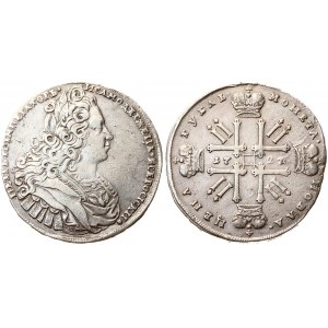 Russia 1 Rouble 1727 Peter II (1727-1729). 'Moscow type'. Averse: Laureate bust right. Reverse...
