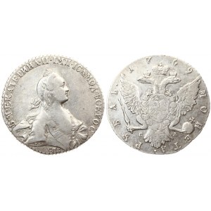 Russia 1 Rouble 1769 СПБ СА St. Petersburg. Catherine II (1762-1796).  Averse: Crowned bust right. Reverse...