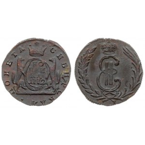 Russia 1 Kopeck 1772 КМ Siberia. Catherine II (1762-1796). Averse: Crowned monogram within wreath. Reverse...