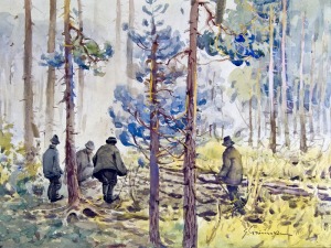 Stanisław GIBIŃSKI, NAGONKA Akwarela, papier; 43,5 x 59 cm