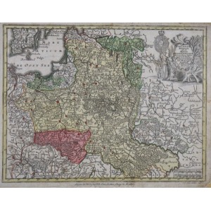 MAPA KRÓLESTWA POLSKIEGO I WIELKIEGO KSIĘSTWA LITEWSKIEGO, Tobias Conrad Lotter, 1744