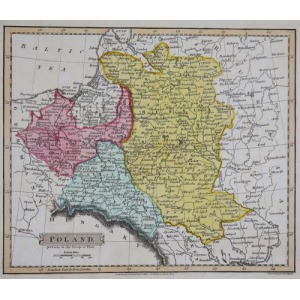 MAPA POLSKI, J. Russell, 1823