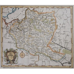 MAPA POLSKI, John Gibson, 1753