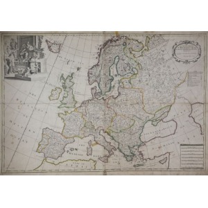 MAPA EUROPY, Anglia, Londyn, John Senex, 1708