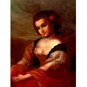 Nieustalony malarz, ''Portret kobiety z różą''